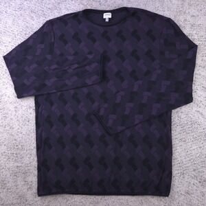 Armani Collezioni Sweater Mens XXL Pullover Roll Neck Geometric Knit Purple